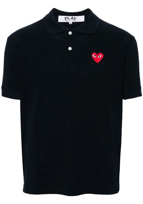 red emblem polo shirt unisex black COMME DES GARÇONS PLAY | AX-T006-0511